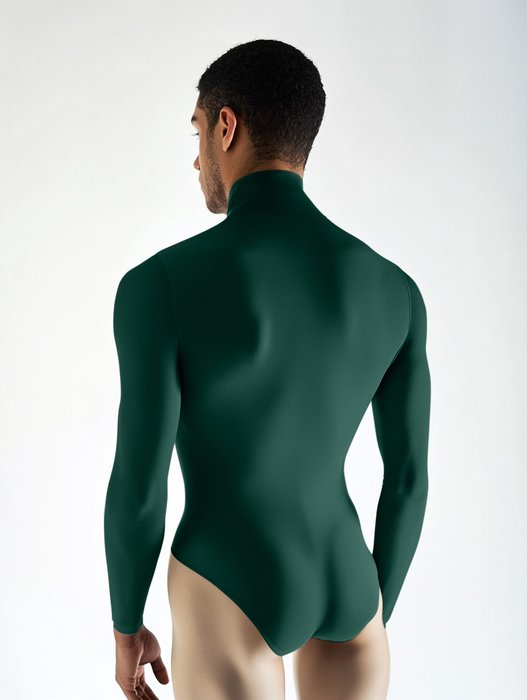 5004 M Hunter Green Mockneck Leotard