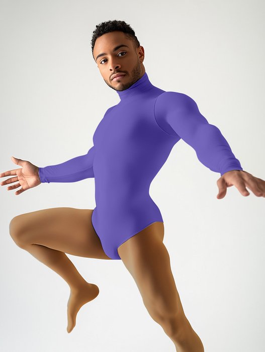 5004 M Lavender Mockneck Leotard