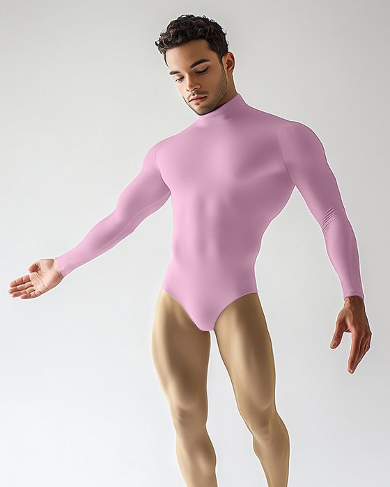 5004 M Light Pink Mockneck Leotard