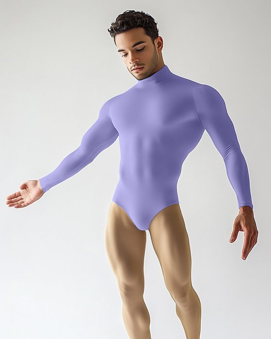 5004 M Lilac Mockneck Leotard