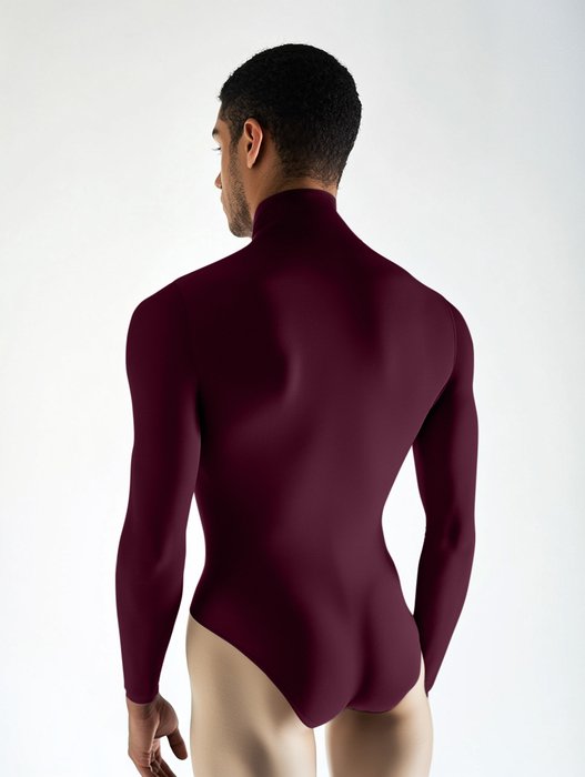 5004 M Maroon Mockneck Leotard