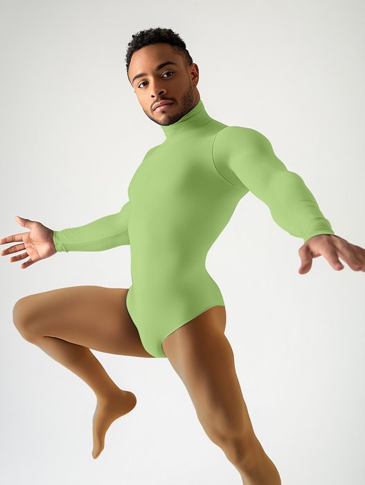 5004 M Mint Green Mockneck Leotard