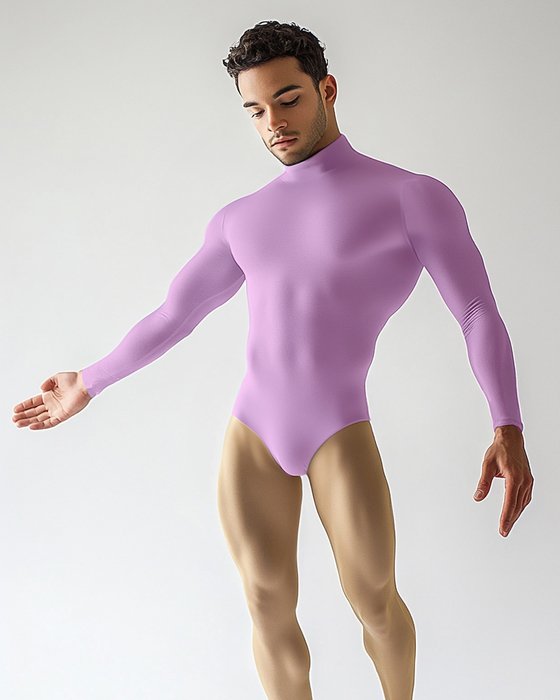 5004 M Orchid Pink Mockneck Leotard