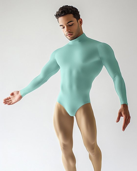 5004 M Pastel Mint Mockneck Leotard