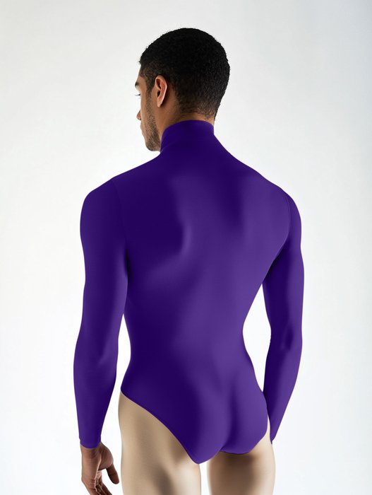 5004 M Purple Mockneck Leotard