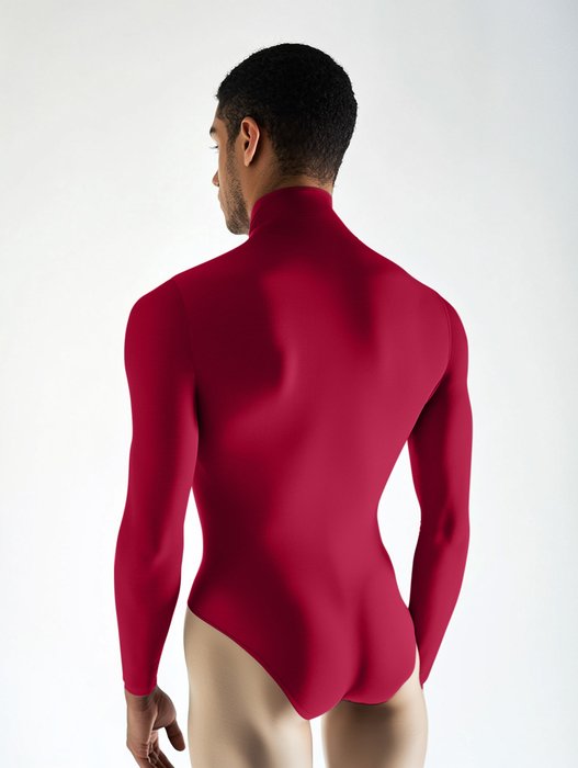 5004 M Red Mockneck Leotard