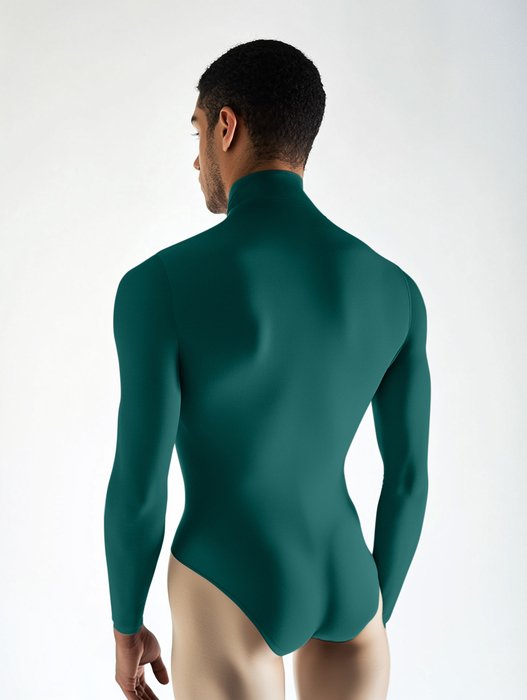 5004 M Spruce Green Mockneck Leotard