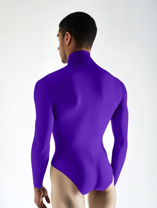 5004 M Violet Mockneck Leotard