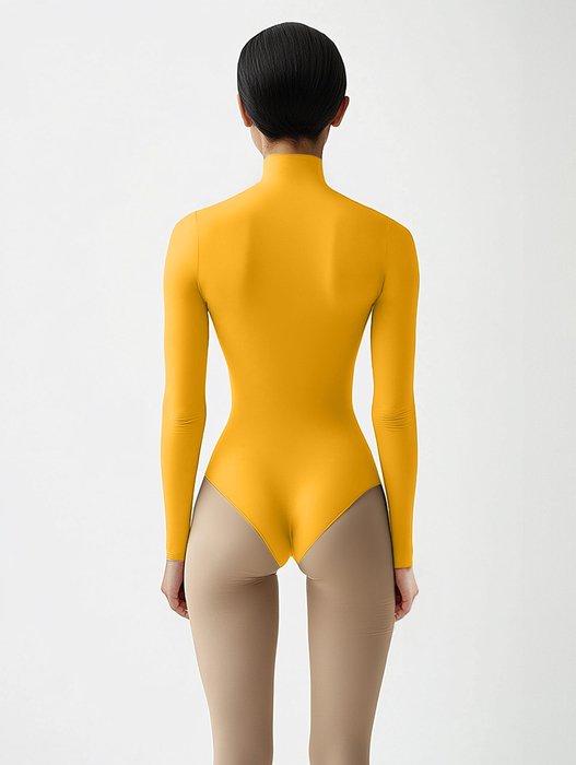 5004 W Gold Mockneck Leotard