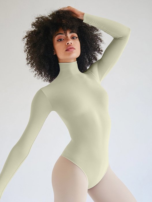 5004 W Ivory Mockneck Leotard