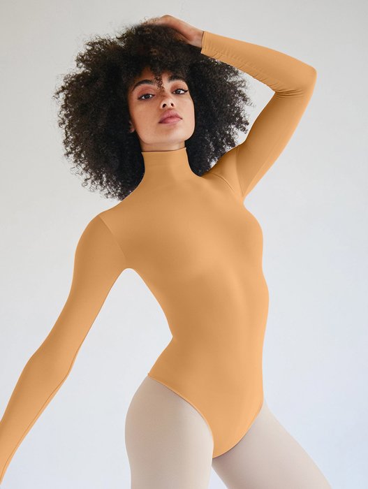 5004 W Light Orange Mockneck Leotard