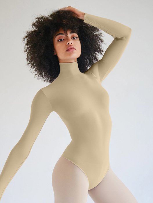 Tan long sleeve bodysuit deals