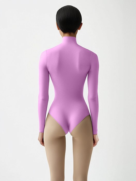 5004 W Orchid Pink Mockneck Leotard