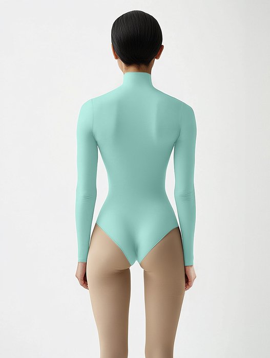 5004 W Pastel Mint Mockneck Leotard