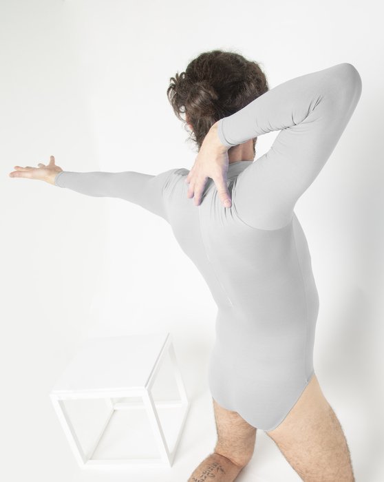 5008 Long Sleeve Turtleneck Light Grey M Leotard