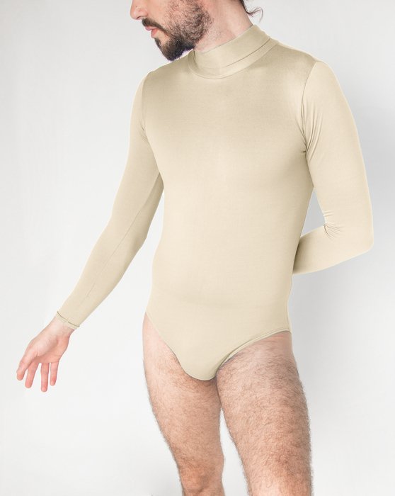 5008 M Light Tan Long Sleeve Turtleneck Leotard