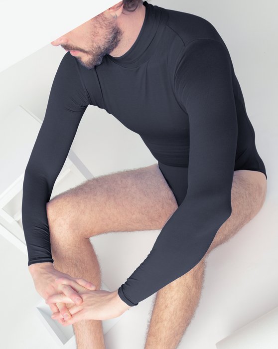 5008 M Long Sleeve Turtleneck Charcoal Male Leotard