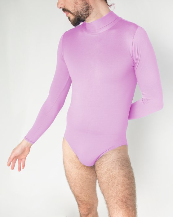 5008 M Orchid Pink Long Sleeve Turtleneck Leotard