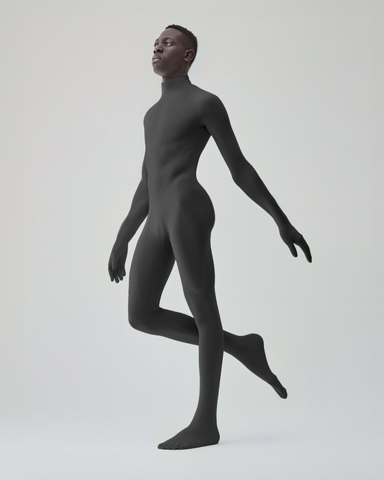 5010 M Charcoal Second Skin Catsuit