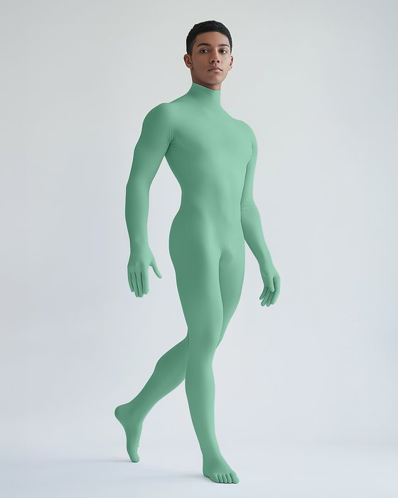 5010 M Dusty Green Second Skin Catsuit