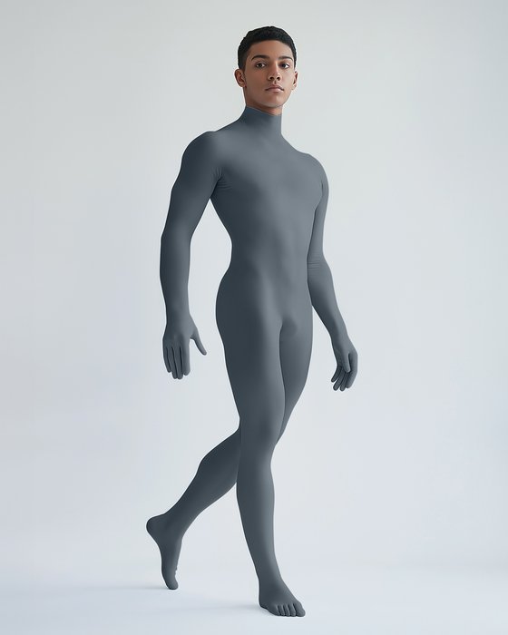 5010 M Grey Second Skin Catsuit