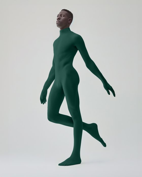 5010 M Hunter Green Second Skin Catsuit