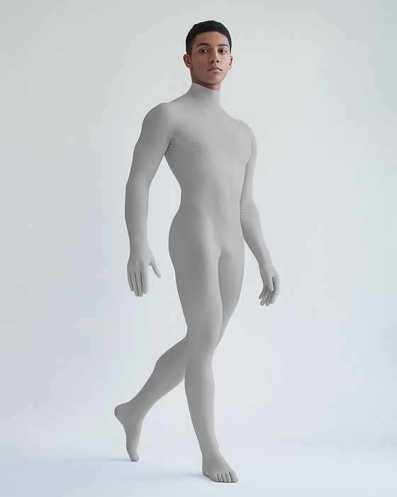 5010 M Light Grey Second Skin Catsuit