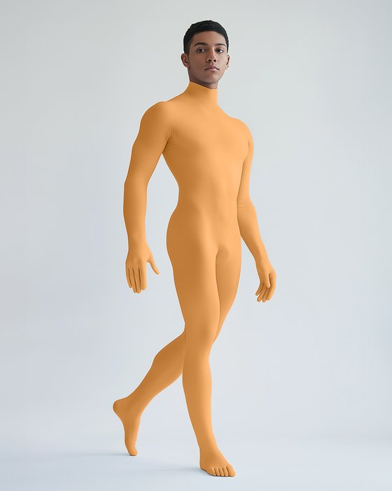 5010 M Light Orange Second Skin Catsuit