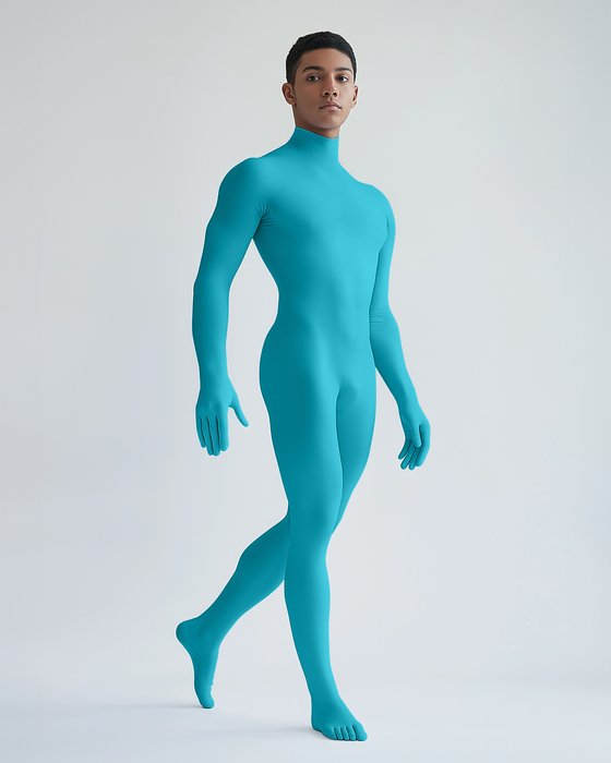 5010 M Neon Blue Second Skin Catsuit