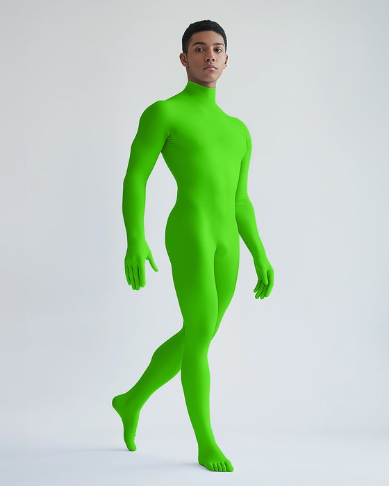 5010 M Neon Green Second Skin Catsuit