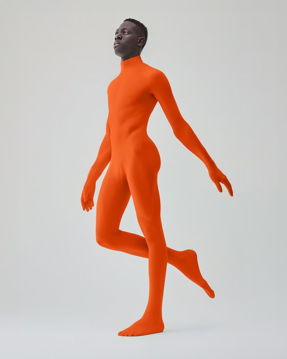 5010 M Neon Orange Second Skin Catsuit