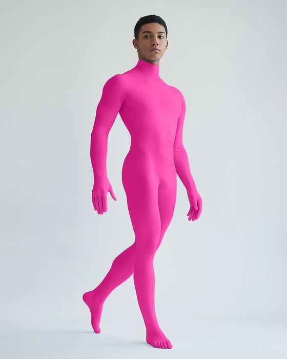 5010 M Neon Pink Second Skin Catsuit