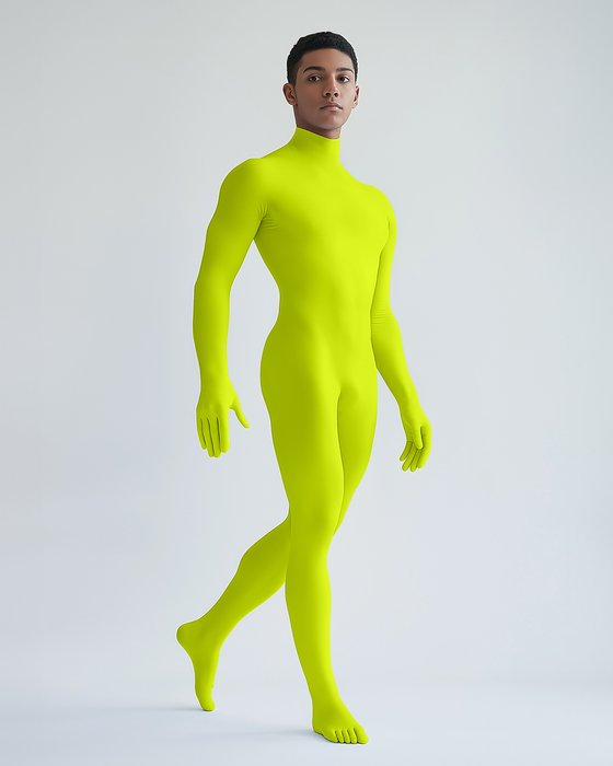 5010 M Neon Yellow Second Skin Catsuit