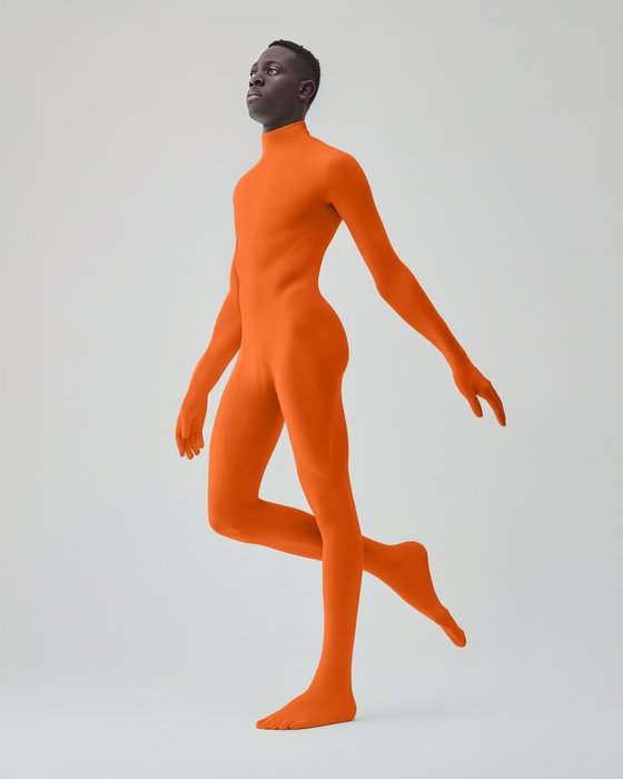 5010 M Orange Second Skin Catsuit