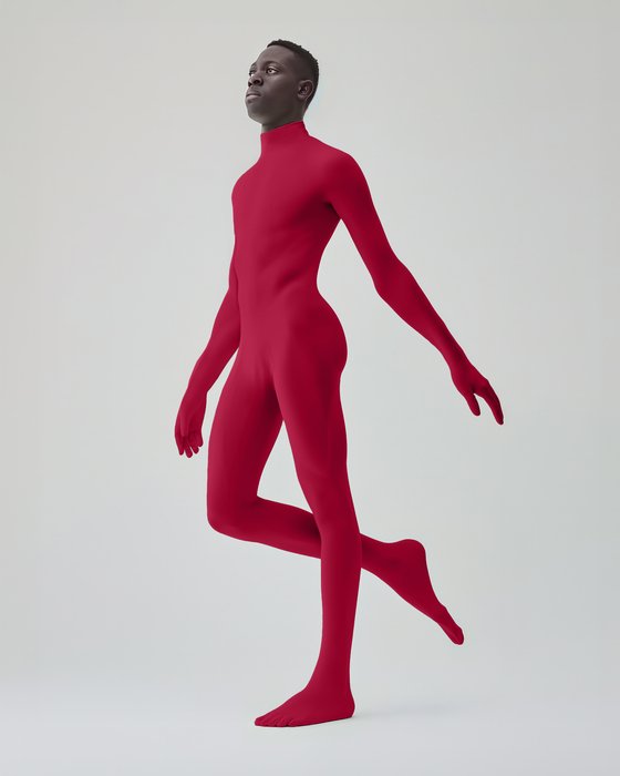 5010 M Red Second Skin Catsuit