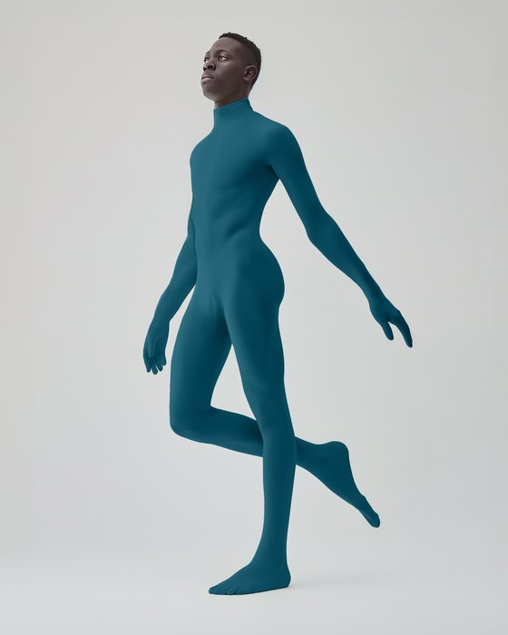 5010 M Teal Second Skin Catsuit