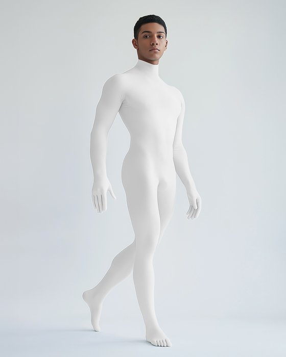 5010 M White Second Skin Catsuit