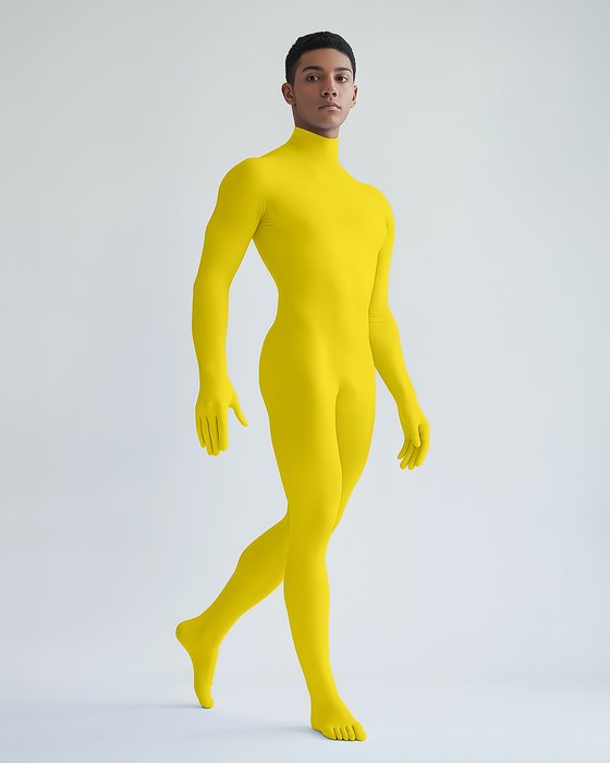 5010 M Yellow Second Skin Catsuit