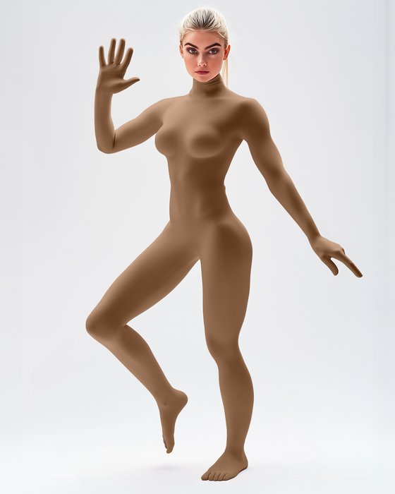 5010 W Caramel Second Skin Catsuit