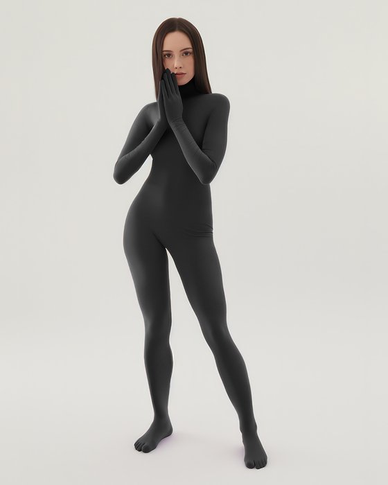 5010 W Charcoal Second Skin Catsuit