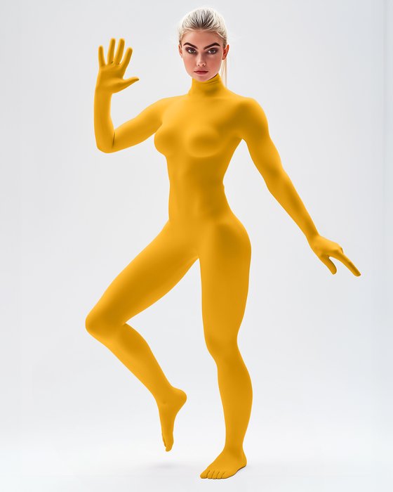 5010 W Gold Second Skin Catsuit