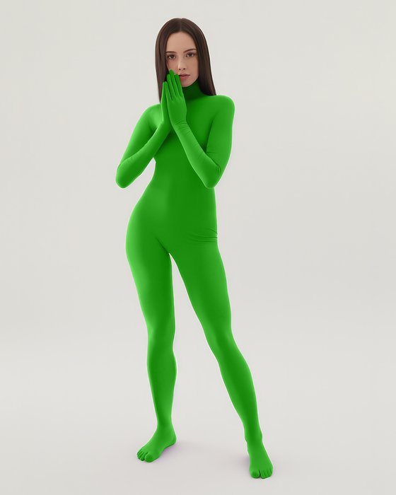 5010 W Kelly Green Second Skin Catsuit