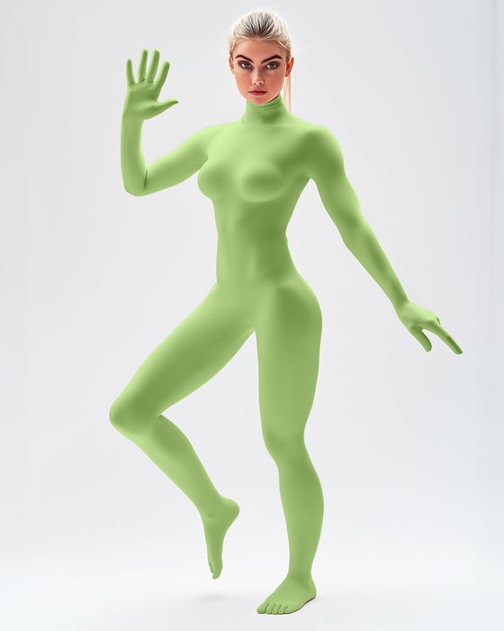 5010 W Mint Green Second Skin Catsuit