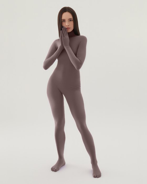 5010 W Mocha Second Skin Catsuit