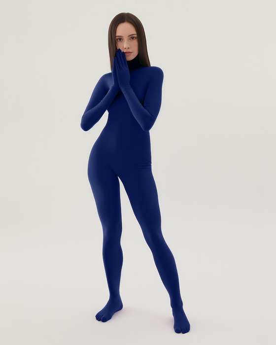 5010 W Navy Second Skin Catsuit