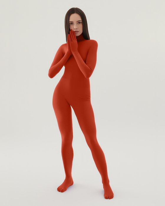 5010 W Rust Second Skin Catsuit