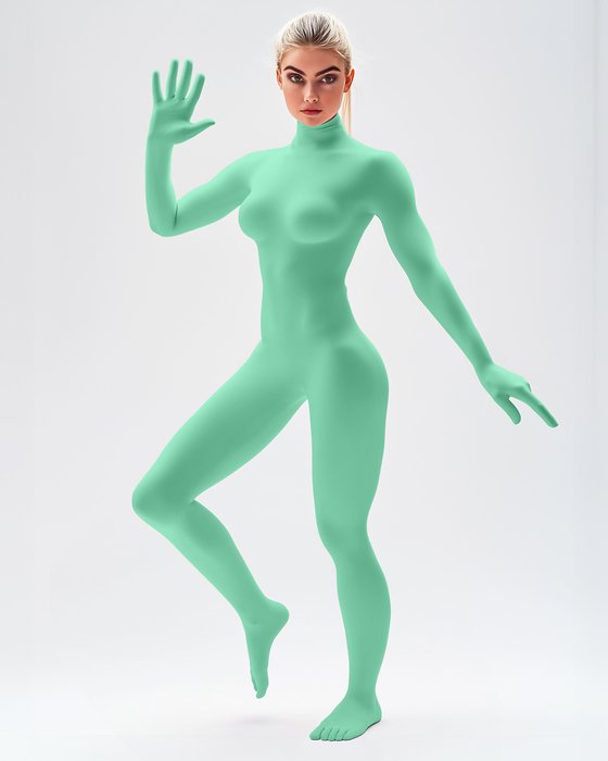 5010 W Scout Green Second Skin Catsuit