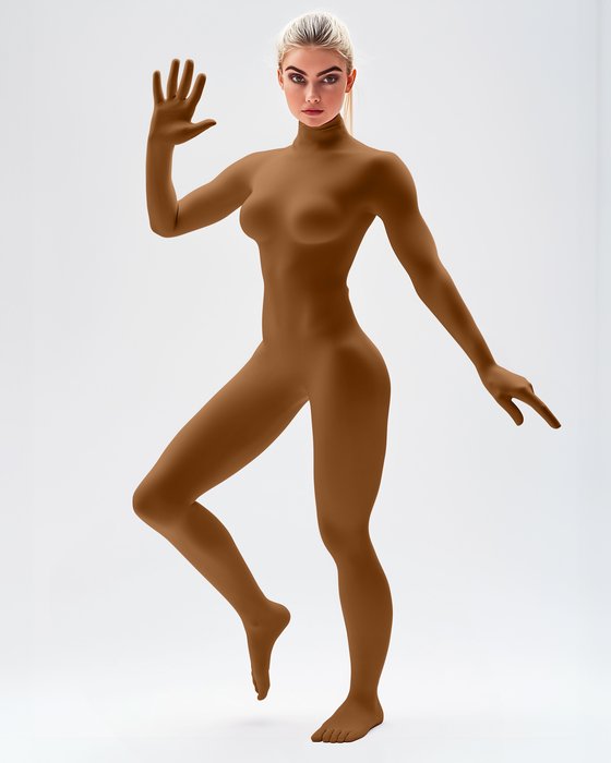 5010 W Toffee Second Skin Catsuit