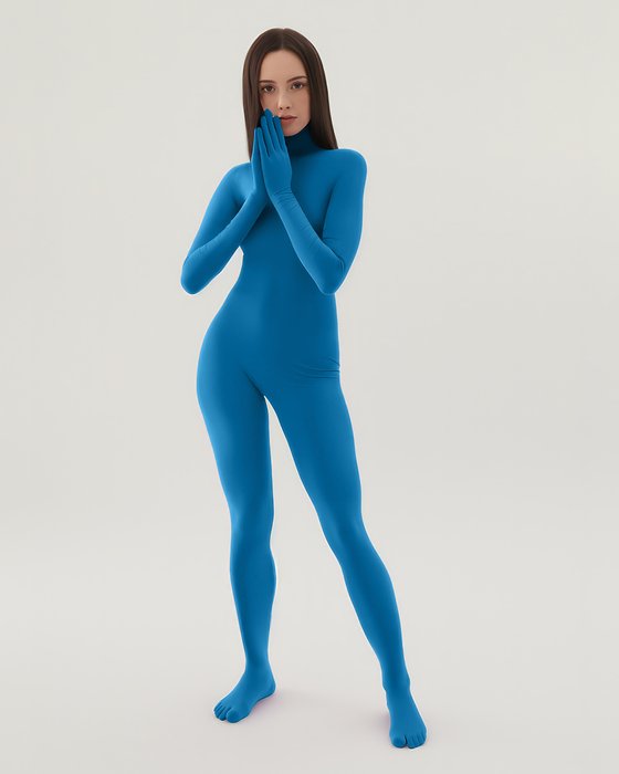 5010 W Turquoise Second Skin Catsuit