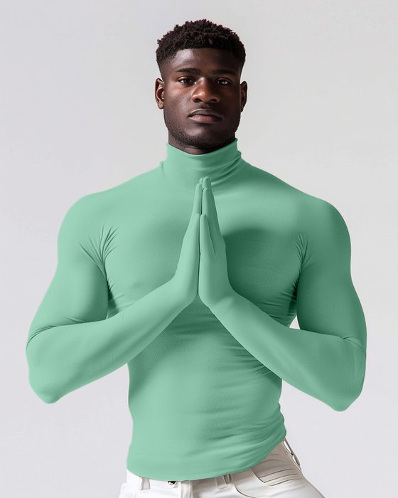 5012 M Dusty Green Seamless Long Sleeve Shirt Armsocks